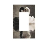 Plaque murale pour interrupteur en forme de cygne noir et blanc - Plaque murale à bascule simple - Décoration pour la maison, la cuisine, la salle de bain
