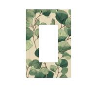 Plaque murale pour interrupteur en forme de feuilles d'eucalyptus vertes - 1 interrupteur à bascule - Décoration pour la maison, la cuisine, la salle de bain