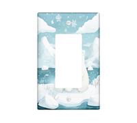 Plaque murale pour interrupteur familial d'ours polaire d'hiver à bascule unique, plaque frontale électrique amusante pour chambre à coucher, salle de bain, enfant bizarre, taille standard