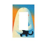 Plaque murale pour interrupteur fantôme avec chat noir dans les bras - Plaque murale à bascule unique - Décoration pour la maison, la cuisine, la salle de bain