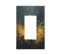 Plaque murale pour interrupteur fantôme blanc tenant un parapluie jaune - Plaque murale à bascule simple - 1 gang - Décoration pour la maison, la cuisine, la salle de bain