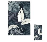 Plaque murale pour interrupteur - Feuilles blanches et argentées - 1 interrupteur - Plaque décorative pour prise électrique - Plaque frontale pour salle de bain et cuisine - 12,7 x 7,6 cm