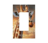 Plaque murale pour interrupteur girafe - 1 interrupteur à bascule - Décoration pour la maison, la cuisine, la salle de bain