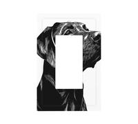 Plaque murale pour interrupteur Labrador Retriever Linogravure, noir sur blanc, plaque murale à bascule simple, 1 gang décorateur de prise de courant pour la maison, la cuisine, la salle de bain