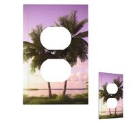 Plaque murale pour interrupteur - Motif arbre tropical - 1 interrupteur - Plaque décorative pour prise électrique - Plaque frontale pour salle de bain et cuisine - 12,7 x 7,6 cm