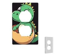 Plaque murale pour interrupteur - Motif dinosaure vert - Plaques murales décoratives pour salon - Interrupteur à bascule - Pour chambre à coucher
