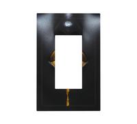 Plaque murale pour interrupteur - Motif femme noire avec lèvres jaunes - 1 interrupteur à bascule - Décoration pour la maison, la cuisine, la salle de bain