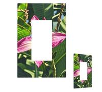 Plaque murale pour interrupteur - Motif floral tropical hawaïen - 1 interrupteur - Plaque décorative pour prise électrique - Plaque frontale pour salle de bain et cuisine - 12,7 x 7,6 cm