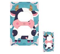 Plaque murale pour interrupteur - Motif vache mignonne à pois - 1 interrupteur - Plaque décorative pour prise électrique - Plaque frontale pour salle de bain et cuisine - 12,7 x 7,6 cm