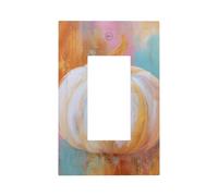 Plaque murale pour interrupteur mural à bascule simple avec contour citrouille beige crème pour décoration de maison, cuisine, salle de bain