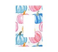 Plaque murale pour interrupteur mural à bascule simple avec motif citrouille bleue, rose, bleue - Décoration pour la maison, la cuisine, la salle de bain
