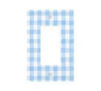 Plaque murale pour interrupteur mural à bascule simple - Décoration pour la maison, la cuisine, la salle de bain - Bleu clair et blanc