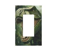 Plaque murale pour interrupteur mural à bascule simple - Décoration pour la maison, la cuisine, la salle de bain - Motif dinosaure rugissant - Vert