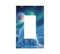 Plaque murale pour interrupteur mural à bascule simple en forme de famille d'ours polaires - Décoration pour la maison, la cuisine, la salle de bain