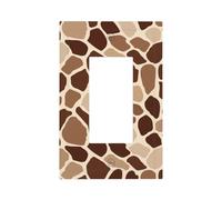 Plaque murale pour interrupteur mural à bascule simple - Motif peau de girafe - Marron et beige - Décoration pour la maison, la cuisine, la salle de bain