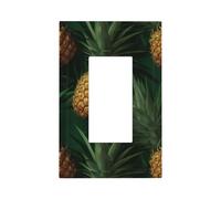 Plaque murale pour interrupteur mural ananas avec feuilles vertes et fruits tropicaux - 1 interrupteur à bascule - Décoration pour la maison, la cuisine, la salle de bain