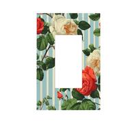 Plaque murale pour interrupteur mural avec roses blanches et rouges - 1 interrupteur à bascule - Décoration pour la maison, la cuisine, la salle de bain