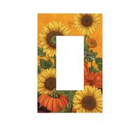 Plaque murale pour interrupteur mural citrouilles et tournesols d'automne à bascule unique pour décoration de maison, cuisine, salle de bain