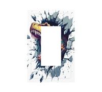 Plaque murale pour interrupteur mural Dinosaure Breaking The - Plaque murale à bascule unique - Décoration pour la maison, la cuisine, la salle de bain