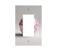 Plaque murale pour interrupteur mural en forme de boule de billard avec imprimé léopard rose en forme de chiffre 8 - 1 interrupteur à bascule - Décoration pour la maison, la cuisine, la salle de bain