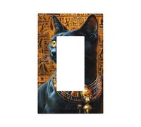 Plaque murale pour interrupteur mural en forme de chat égyptien noir à bascule, décoration pour la maison, la cuisine, la salle de bain