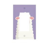 Plaque murale pour interrupteur mural en forme de mouton blanc sur lavande, 1 interrupteur à bascule pour décoration de maison, cuisine, salle de bain