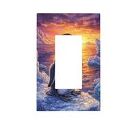 Plaque murale pour interrupteur mural en forme de pingouin mignon - 1 interrupteur à bascule - Décoration pour la maison, la cuisine, la salle de bain