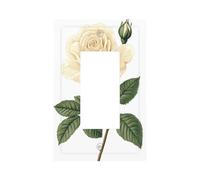 Plaque murale pour interrupteur mural en forme de rose blanche - 1 interrupteur à bascule - Décoration pour la maison, la cuisine, la salle de bain