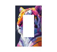 Plaque murale pour interrupteur mural en forme de tigre vibrant - 1 interrupteur à bascule - Décoration pour la maison, la cuisine, la salle de bain