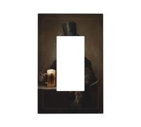 Plaque murale pour interrupteur mural en forme d'ours en chapeau haut-de-forme Cravate dans un chapeau haut-de-forme - 1 gang - Décoration pour la maison, la cuisine, la salle de bain