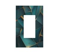 Plaque murale pour interrupteur mural géométrique abstrait bleu sarcelle avec 1 interrupteur à bascule unique pour décoration de maison, cuisine, salle de bain