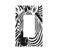 Plaque murale pour interrupteur mural imprimé zèbre noir et blanc à bascule simple 1 gang décoratif pour la maison, la cuisine, la salle de bain