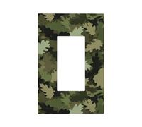 Plaque murale pour interrupteur mural motif camouflage vert et marron à bascule 1 gang pour décoration de maison, cuisine, salle de bain