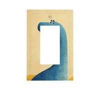 Plaque murale pour interrupteur mural motif dinosaure bleu mignon à bascule 1 gang décorateur de prise de courant pour la maison, la cuisine, la salle de bain