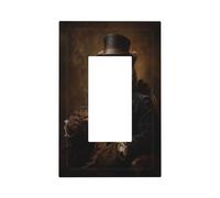 Plaque murale pour interrupteur mural motif ours fantaisiste habillé en gentleman à bascule unique 1 gang décorateur de prise de courant pour la maison, la cuisine, la salle de bain