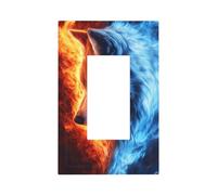 Plaque murale pour interrupteur mural motif tête de loup blanche et bleue à bascule unique pour décoration de maison, cuisine, salle de bain