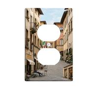 Plaque murale pour prise de courant duplex de rue italienne rustique, façade d'été en plastique marron, taille standard pour prises électriques pour maison, salon, nouvel appartement