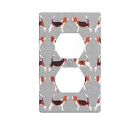 Plaque murale pour prise de courant électrique Motif Beagle