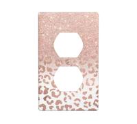 Plaque murale pour prise de courant électrique receptacle imprimé or rose pailleté.