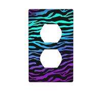 Plaque murale pour prise de courant - Motif camouflage - Motif zèbre - Violet, bleu, vert