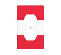 Plaque murale pour prise murale avec drapeau autrichien - Plaque de commutation électrique - Couvercle de prise de courant