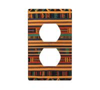 Plaque murale pour prise murale avec impression de tissage africain - Plaque de commutation électrique - Couvercle de sortie.