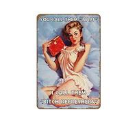 Plaque murale publicitaire en métal avec inscription « Girl You Call Then Nap's I Call Them Refresher » - 20,3 x 30,5 cm