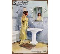 Plaque murale publicitaire en métal de style vintage pour salle de bain 1922 - 20,3 x 30,5 cm - SP02