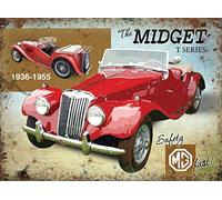 Plaque murale publicitaire en métal MG Midget T Series classique voiture de sport 15 x 20 cm