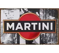 Plaque murale publicitaire en métal vintage avec réplique de course Martini de 20,3 x 30,5 cm