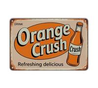 Plaque Murale Publicité Pour La Boisson Gazeuse Orange Crush Classics Metal Signe Drôle Poster Métallique Pour Exterieur Café Restaurant M