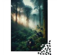 Plaque Murale Rétro 38x26cm/1000pcs avec Gorillas in The Mist Amazon Rainforest Adventure pour Le Salon, pour La Maison Et Les Espaces Intérieurs