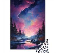 Plaque Murale Rétro 38x26cm/1000pcs avec Sky Above The River pour Le Pub Ou Le Café, pour Une Décoration Hivernale dans Le Pub Et Le Café