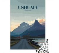 Plaque Murale Rétro 38x26cm/1000pcs avec Ushuaia, Argentina Travel pour Le Pub Ou Le Café, pour Le Garage, L’Atelier Et La Salle De Jeux